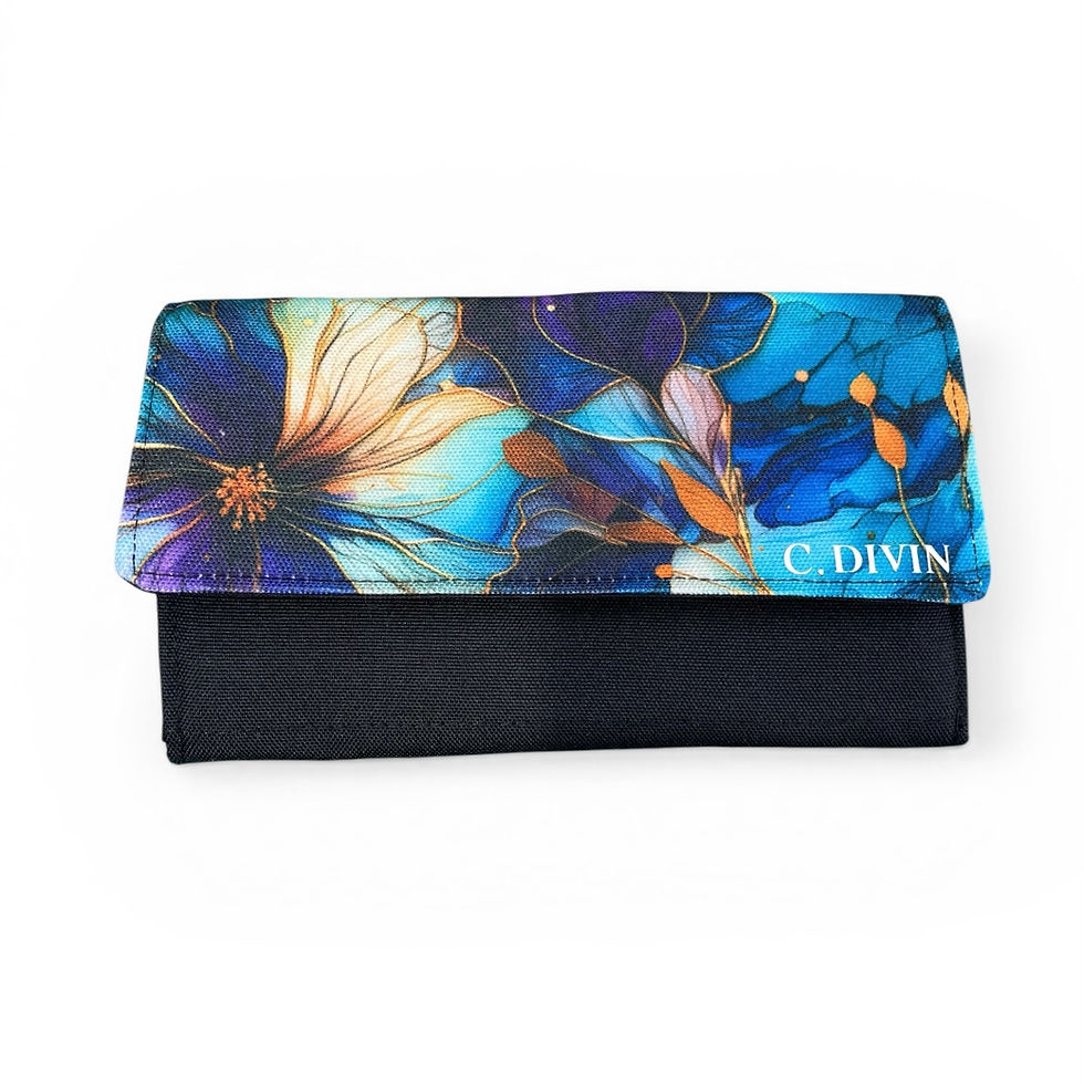 Miniature : Portefeuille femme fleurs aquas