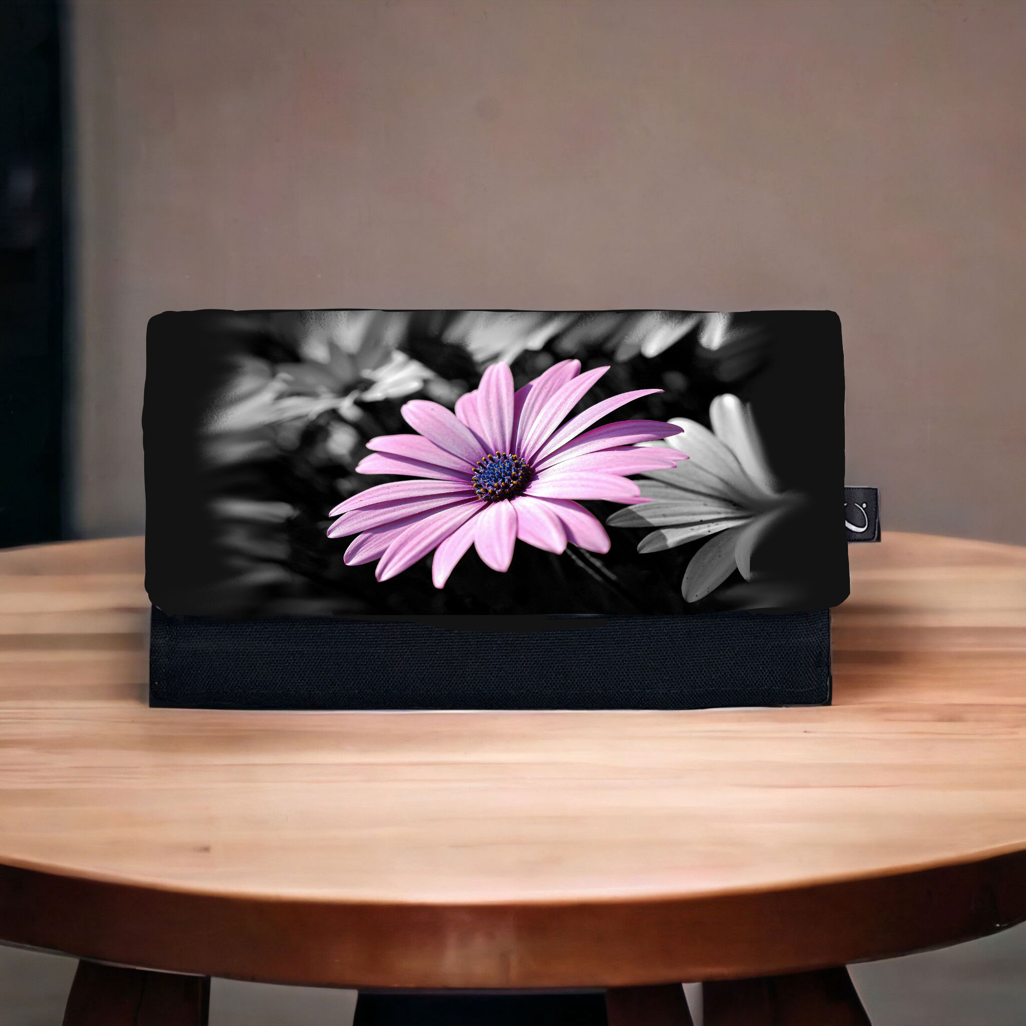 Portefeuille fleur mauve