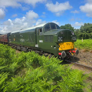 Diesel pulling carriages on the North Norfolk Railway Poppy line