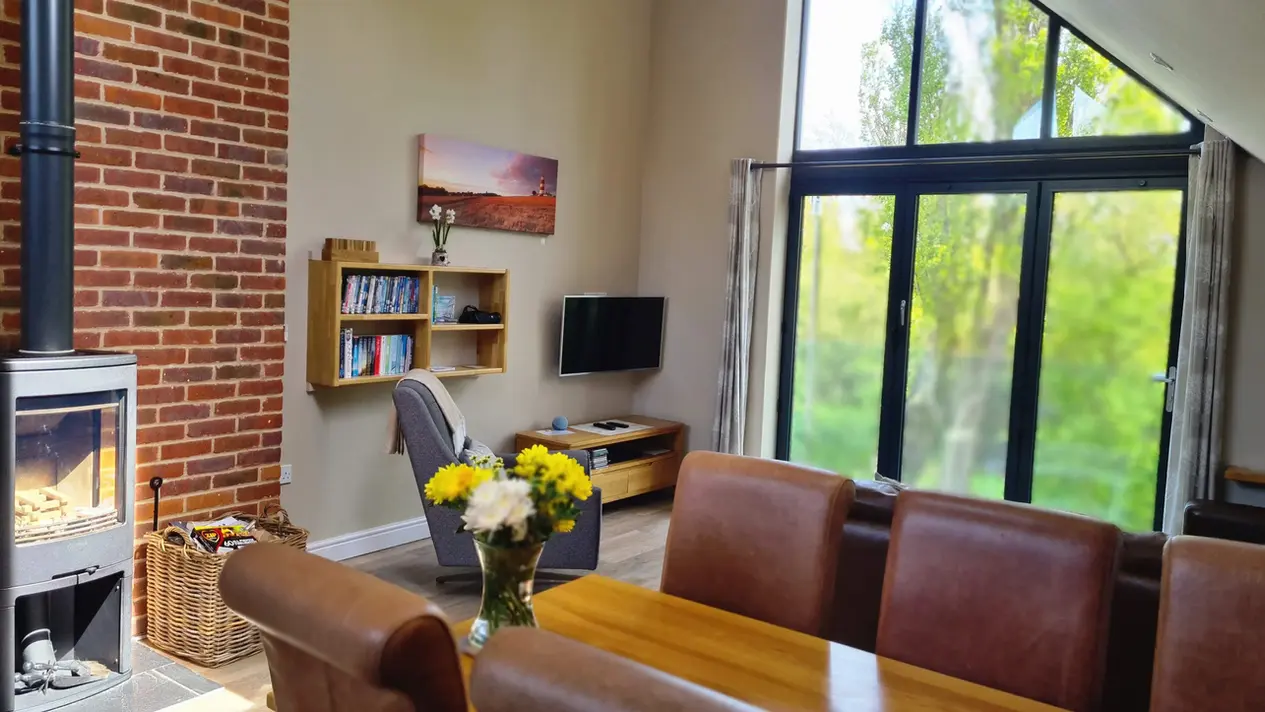 Open plan Lounge, Kitchen, Diner with views onto woodland