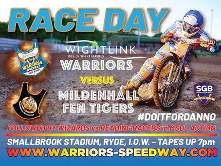 Warriors v Mildenhall - Race Day Update - Injured Wood Misses Meeting