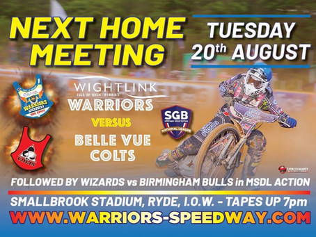 Meeting Preview - Warriors v Belle Vue Colts (NL) & Wizards v Birmingham (MSDL)