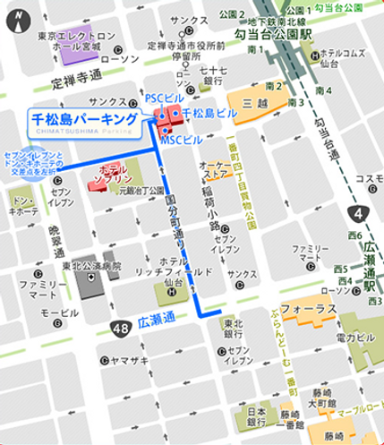 株式会社千松島が運営するビルの周辺マップ