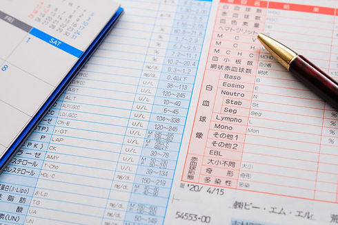 健康診断の結果表