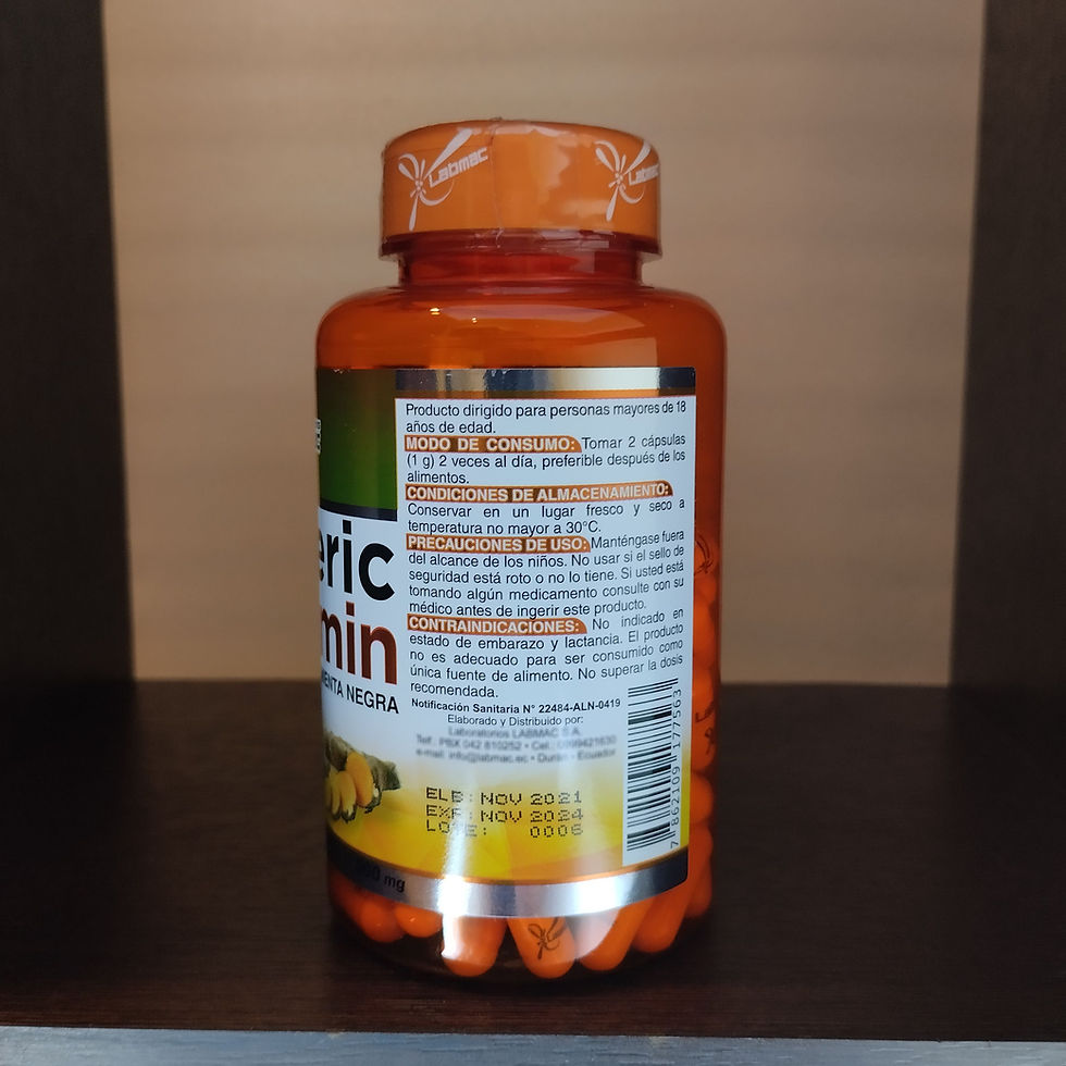 Miniatura: Cúrcuma 500mg + Jengibre + Pimienta Negra x 100