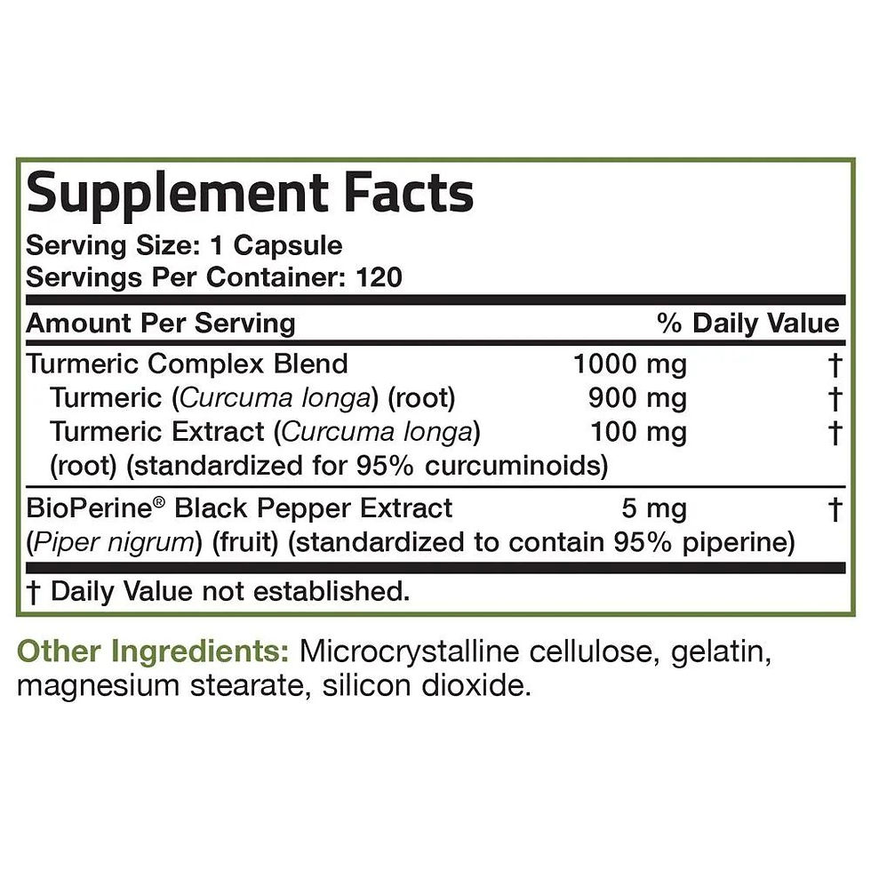 Miniatura: Cúrcuma 1,000mg + Pimienta Negra x 120