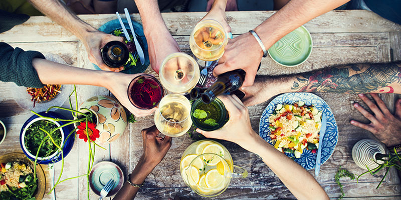 Arranged Food and Objects