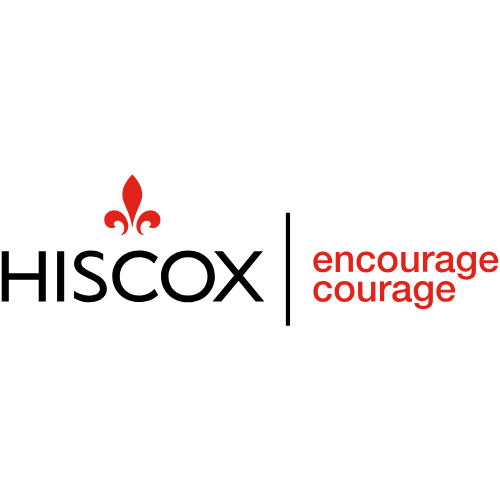 Abstract red shapes - Hiscox Insurance logo