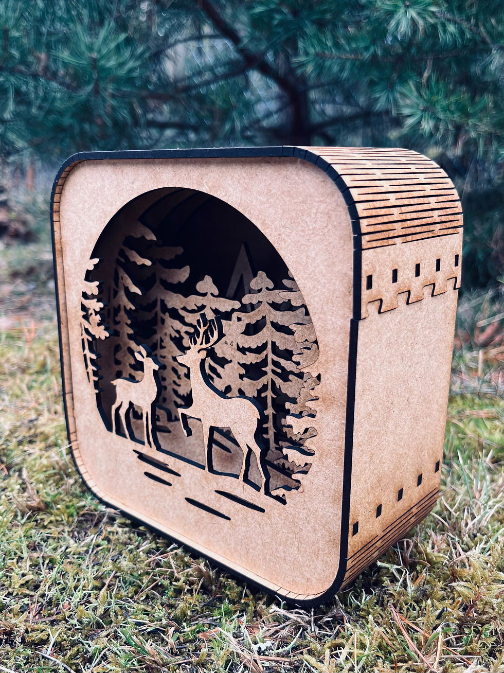 Thumbnail: Houten decor Bos met LED-licht