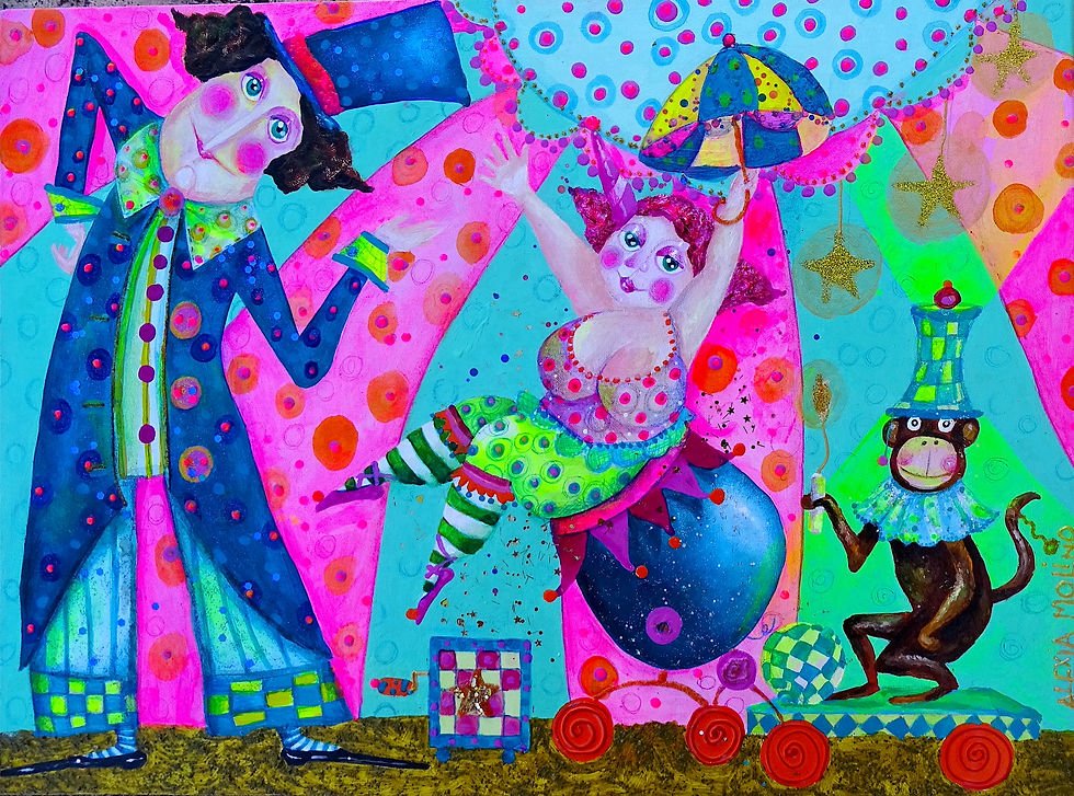 Alexia Molino - Un giorno al circo (30x40 acrilico su tela)
