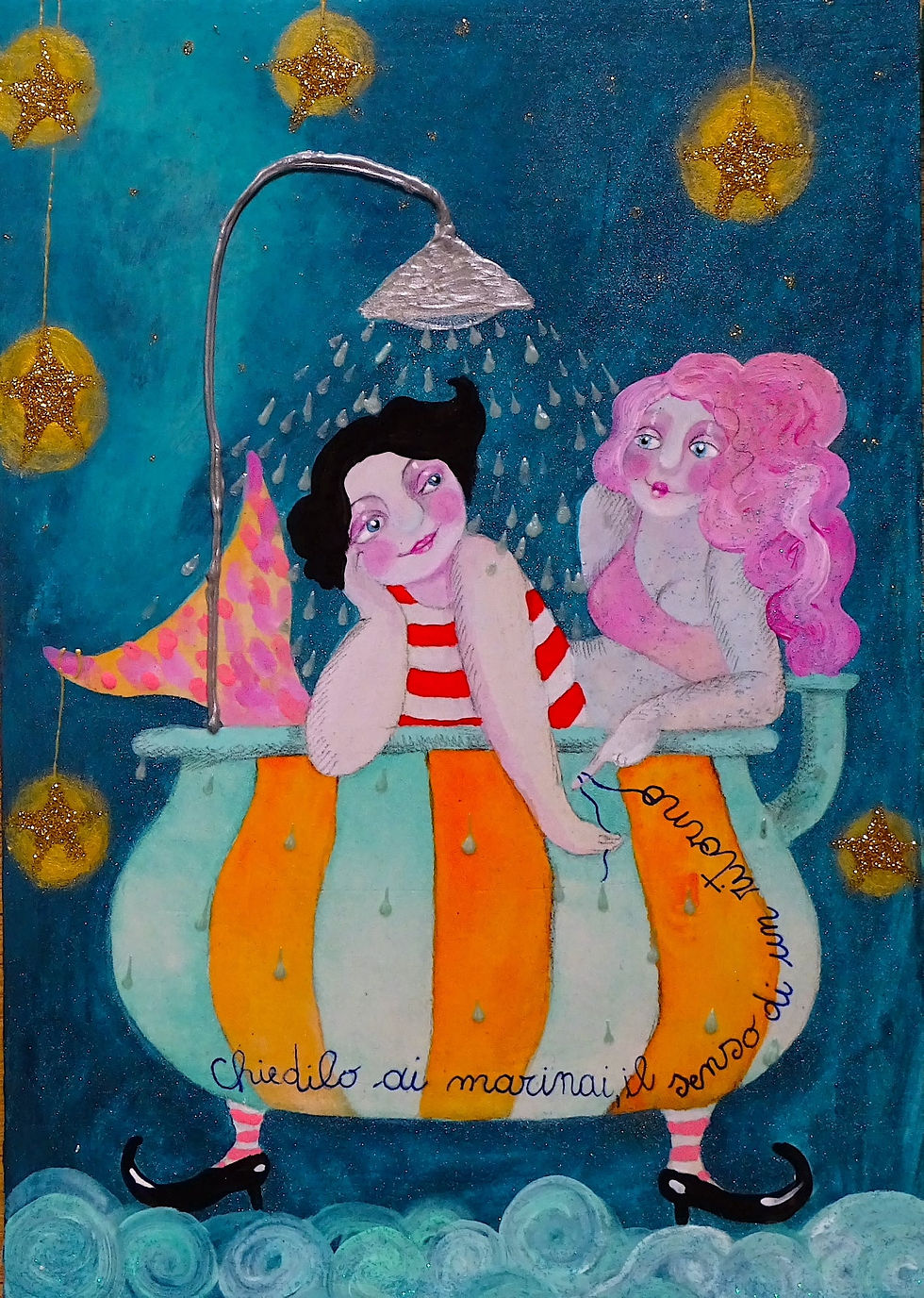 Alexia Molino - Chiedilo ai marinai, il senso di un ritorno. (21x30 acrilico su legno)