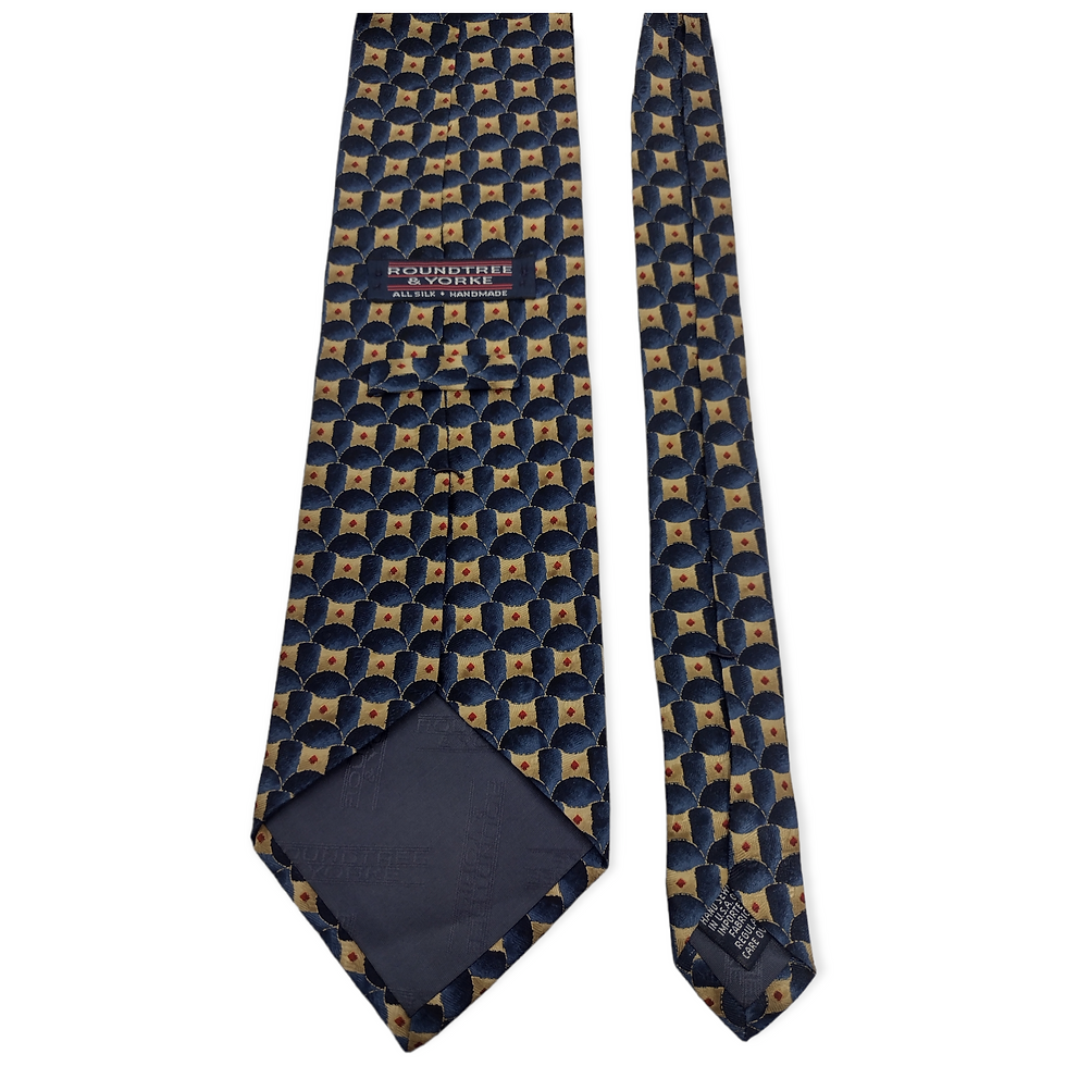Miniatura: Corbata Roundtree & Yorke Clásica Seda Azul Marino