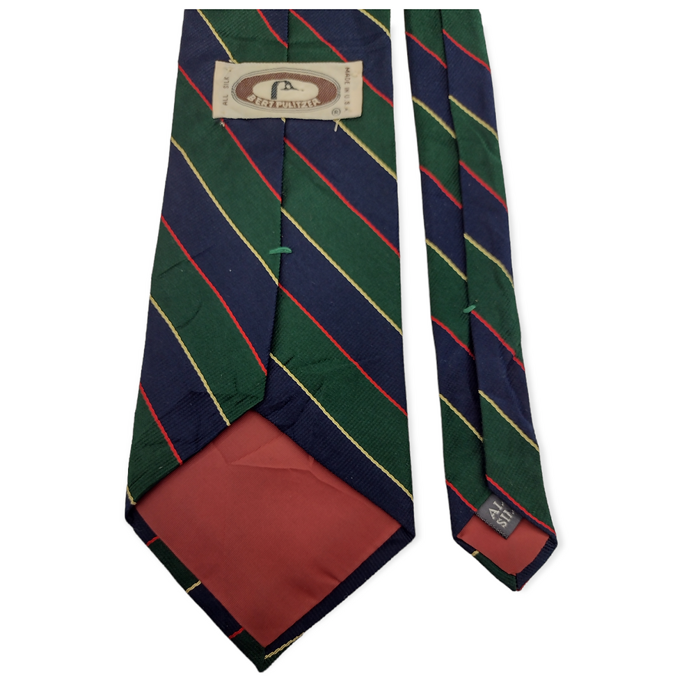 Miniatura: Corbata Bert Pulitzer Clásica Seda Azul Marino y Verde