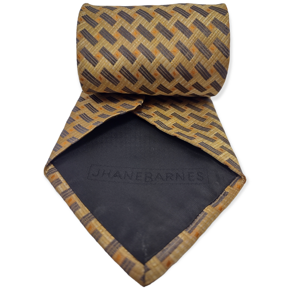 Miniatura: Corbata Jhanebarnes Clásica Seda Dorada 2 x 1