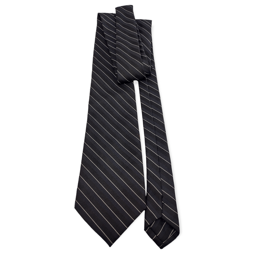 Miniatura: Corbata John Matthews Regular Negra a Rayas