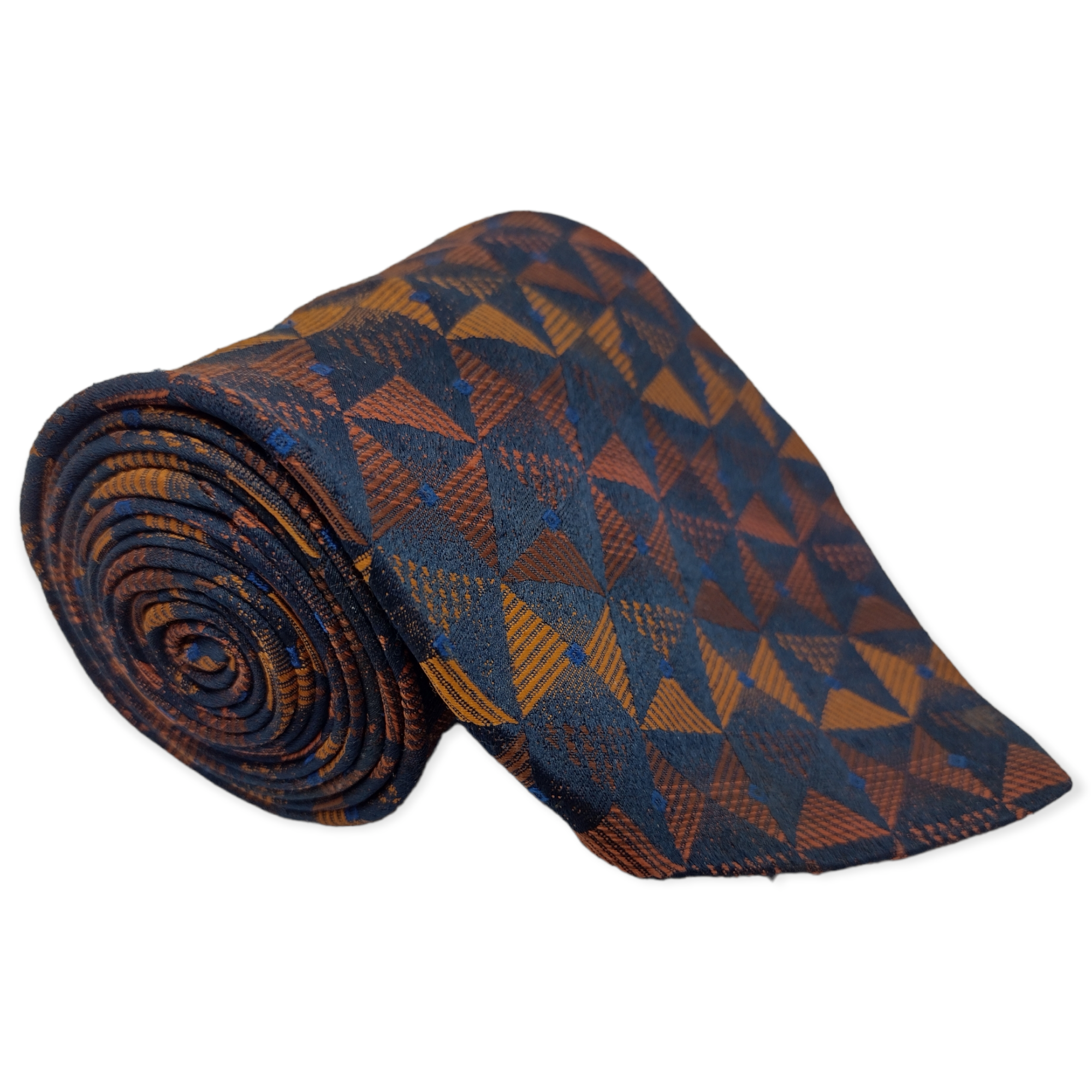 Corbata Pratesi Clásica Azul Marino y Cobre 2 x 1