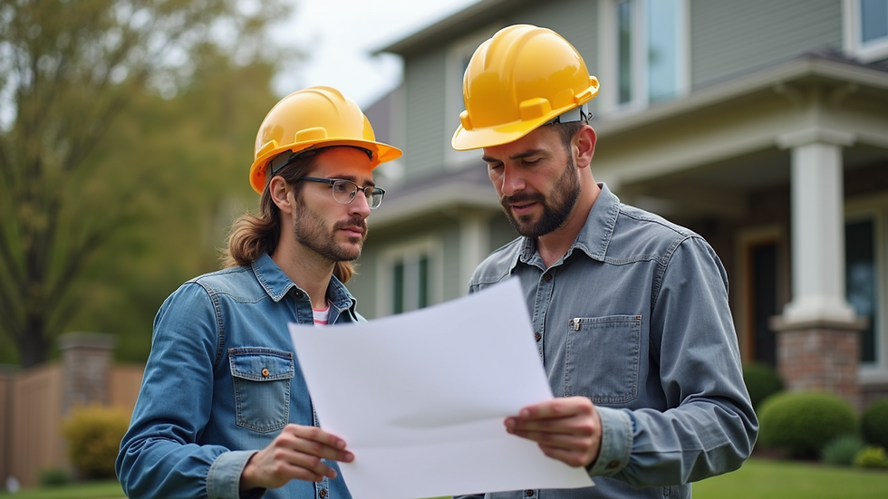 Eye-level view of a general contractor discussing plans with a homeowner