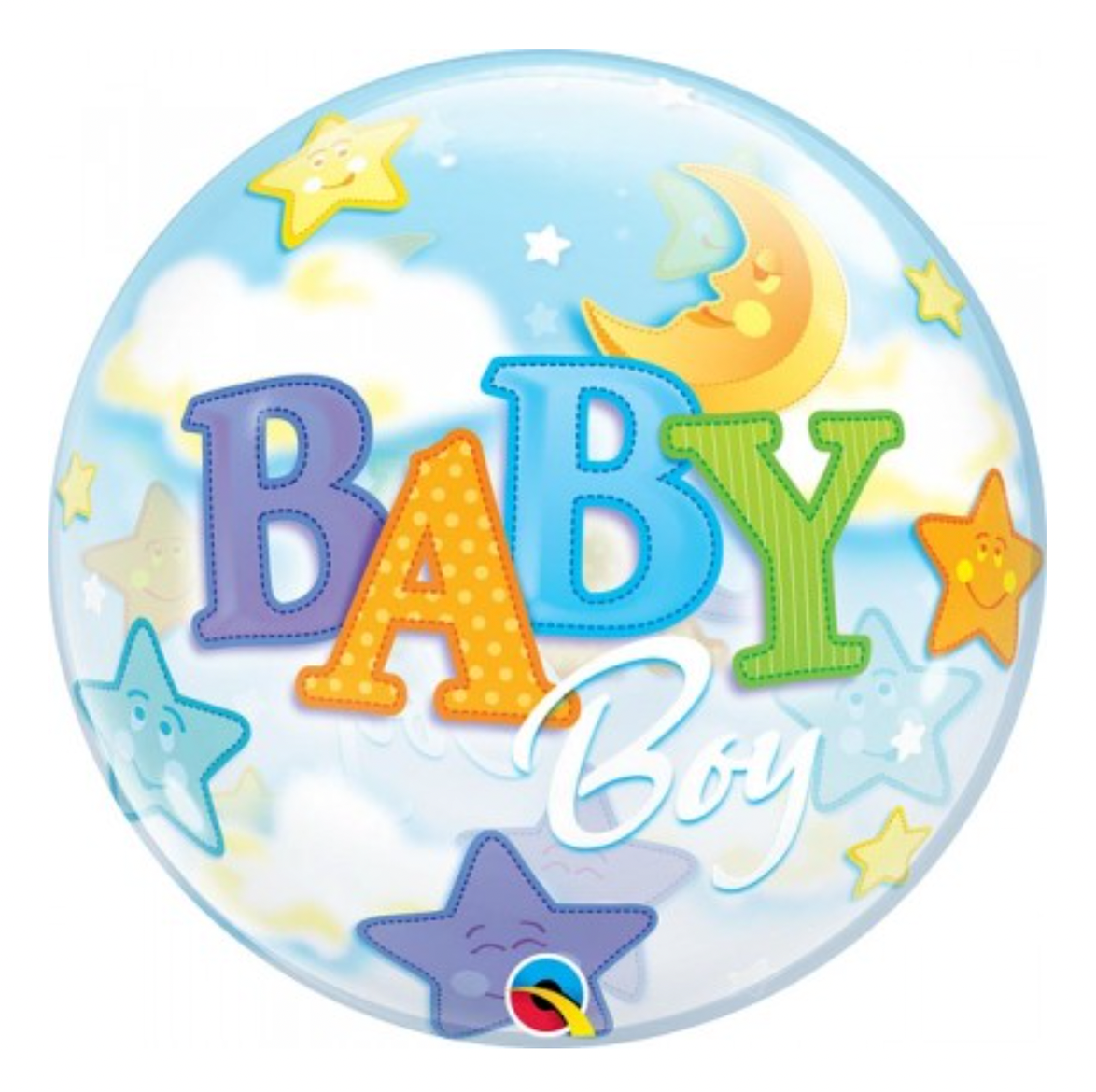 Bubbelballon - Baby (jongen/blauw) (incl. helium)