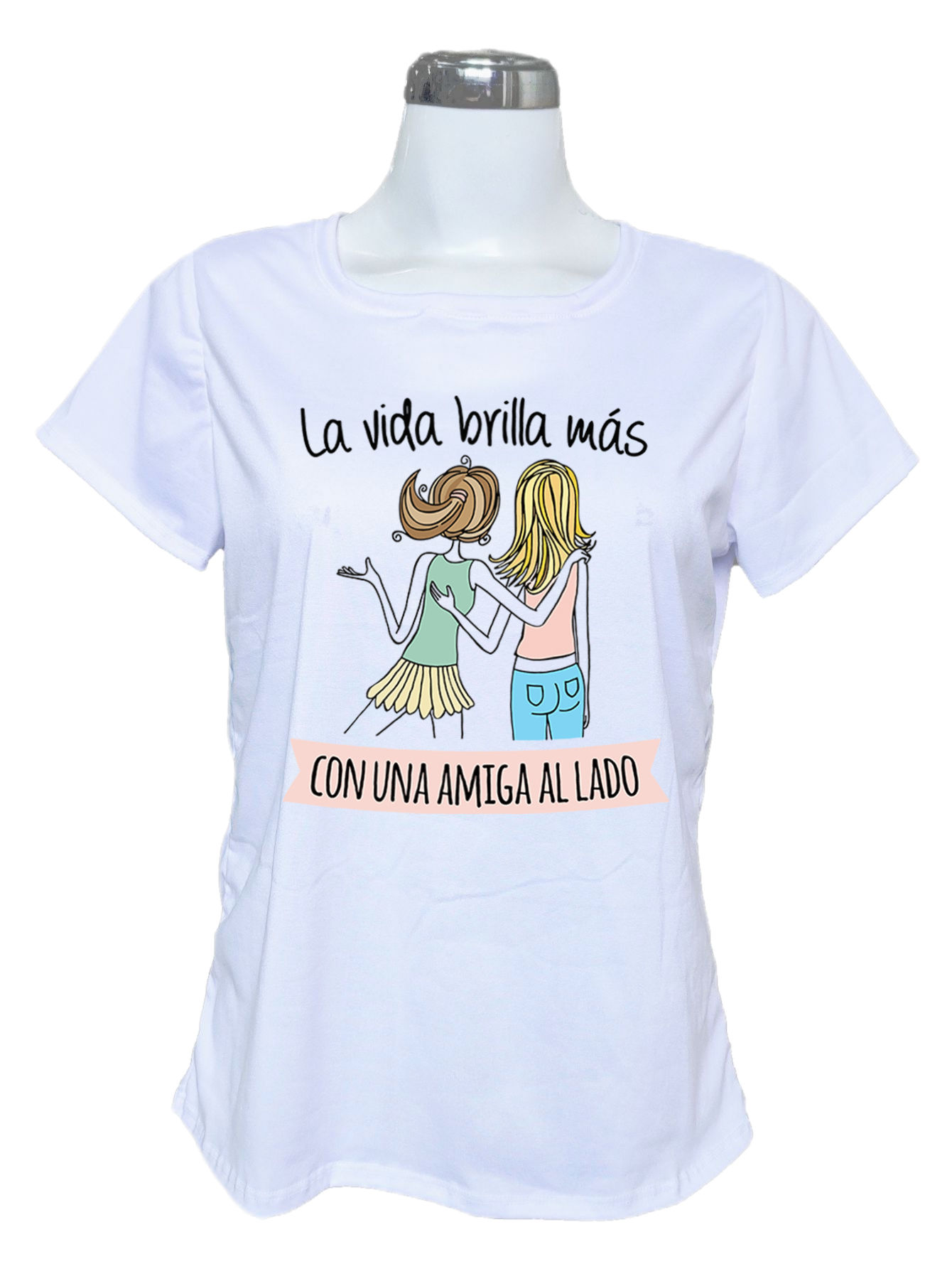 Playera Amigas La vida brilla más con una amiga al lado