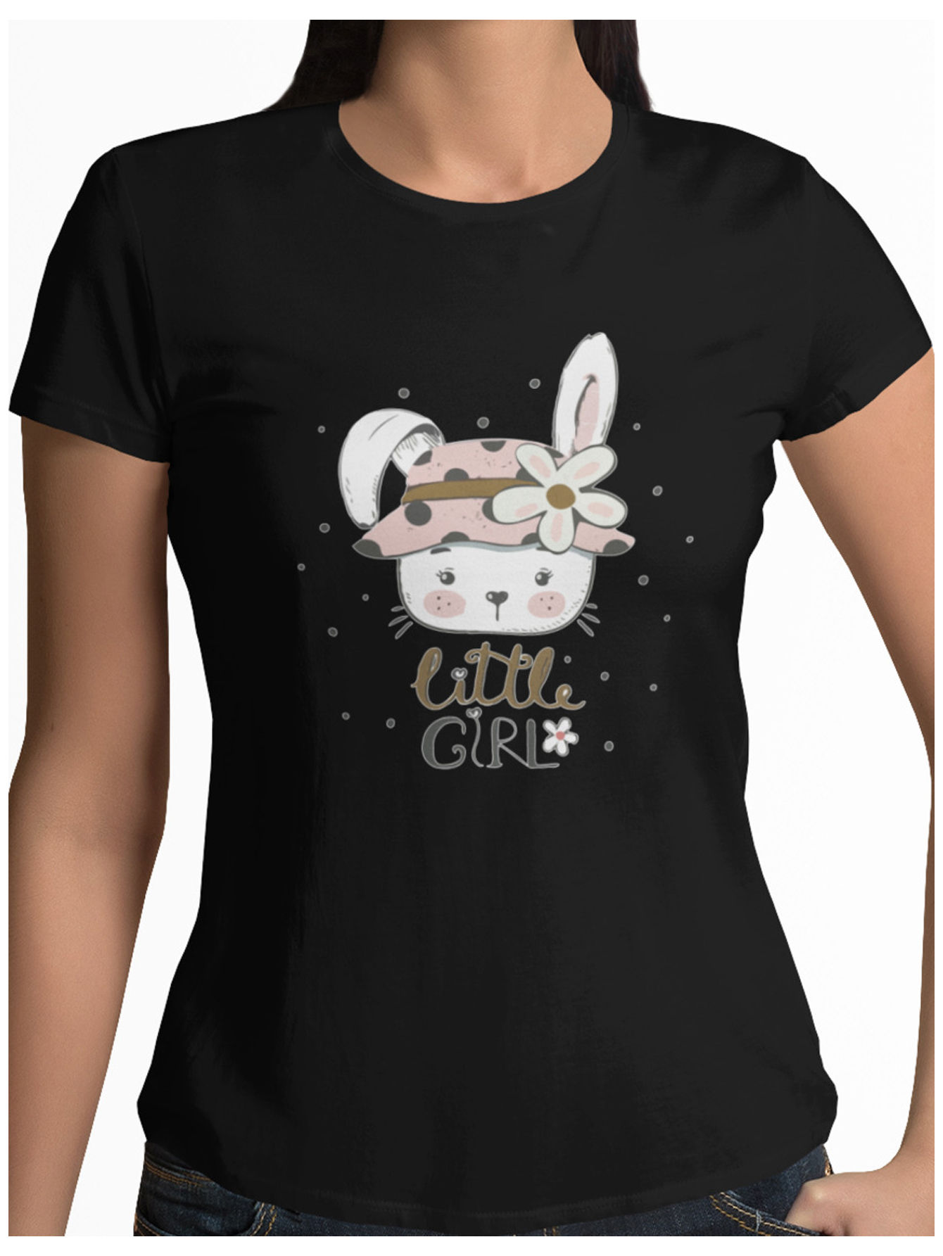 Playera negra conejita coquette little girl