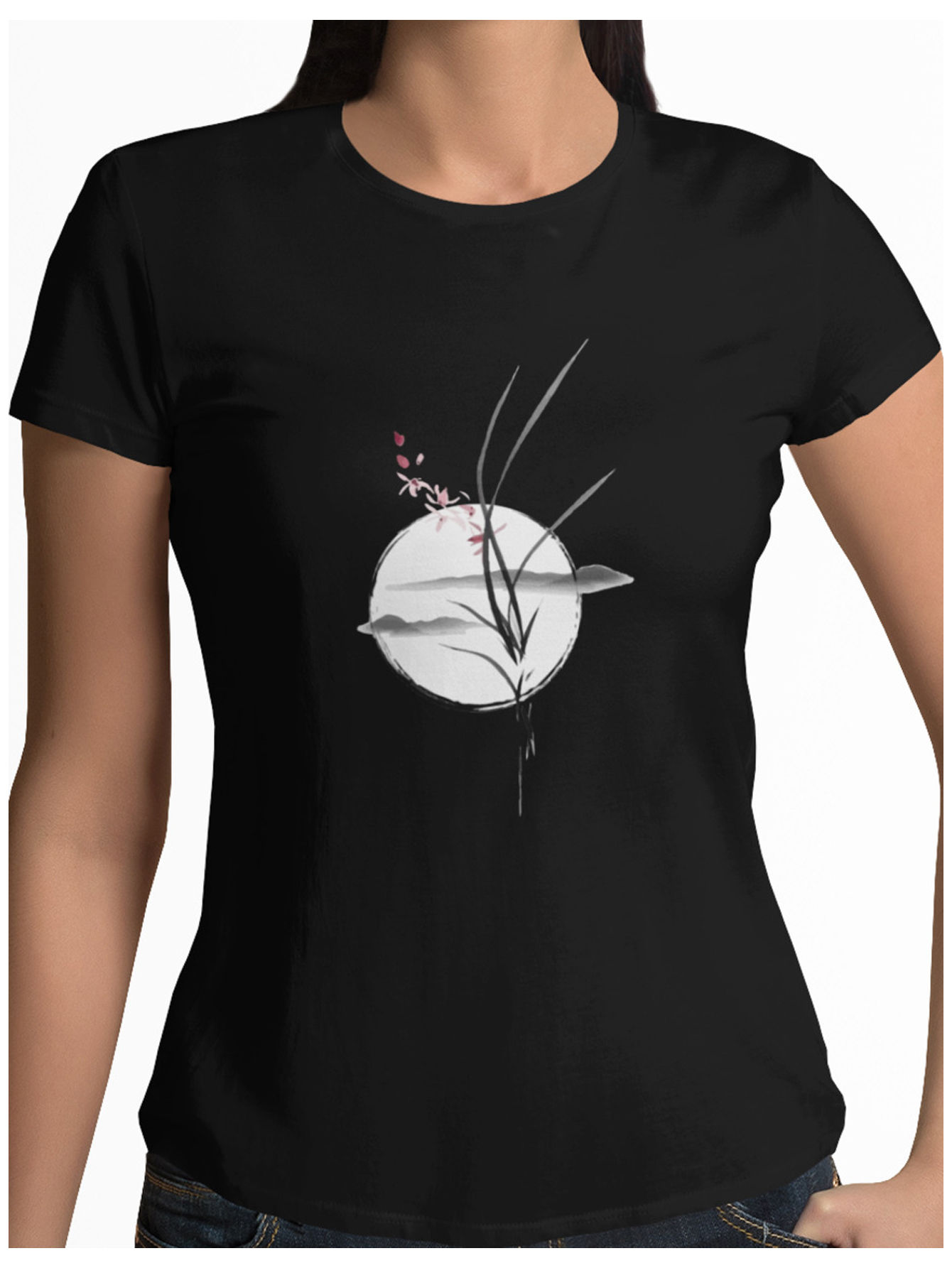 Playera negra sol asiatico Japones