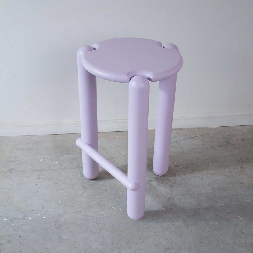 A purple chunky style bar stool by Salysi NZ