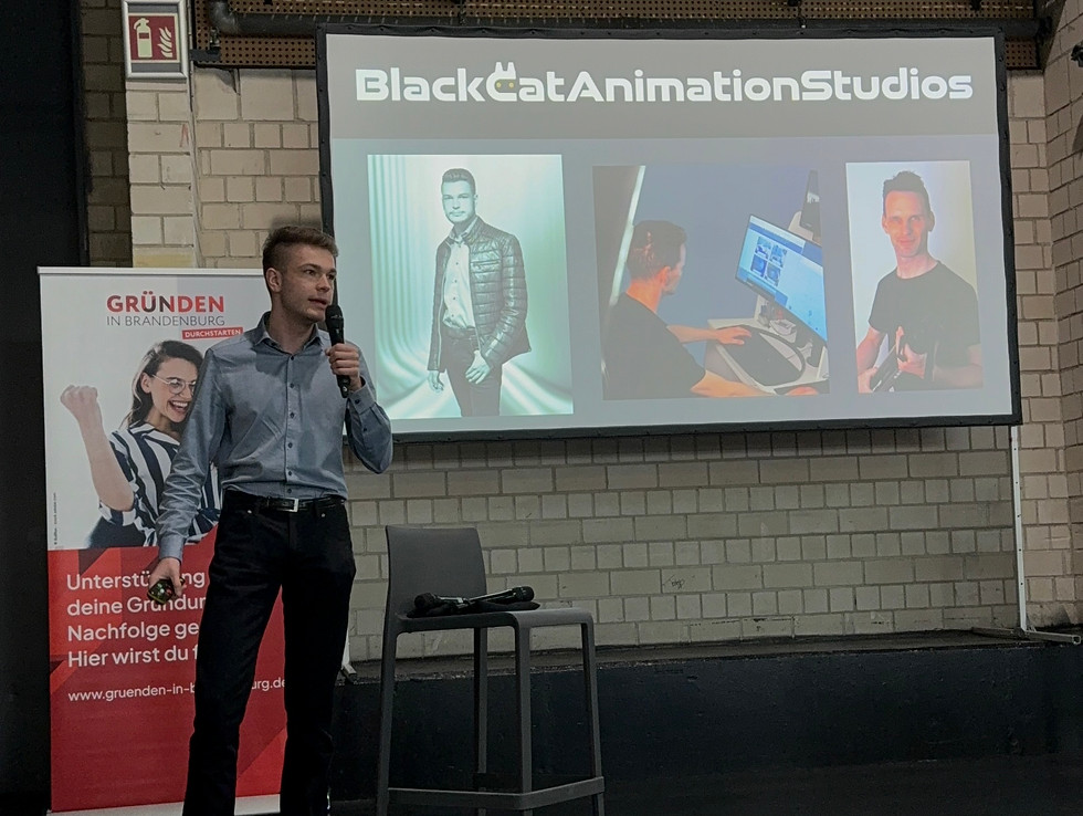 Eric Osterwald pitches his company BlackCatAnimationStudios