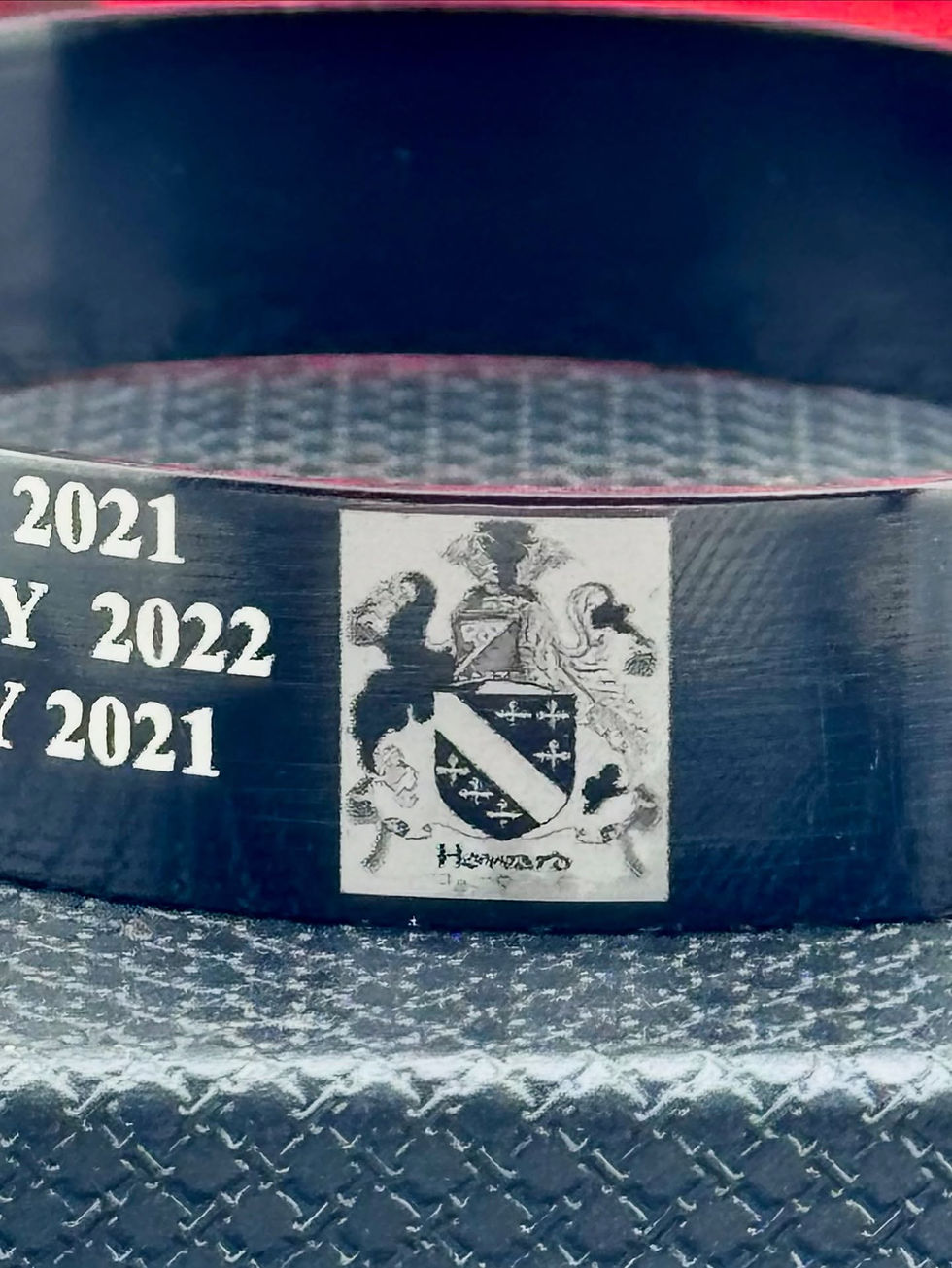 Engraved aluminum bracelet: 2021, 2022