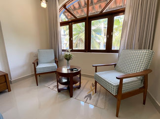 Goa vacation rental showcasing bright interiors and tasteful decor