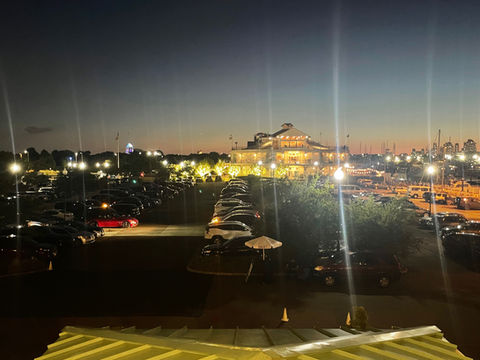 Liberty State Park at night.