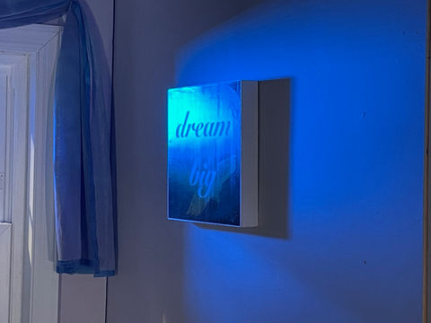 BTS shot of a sign that says "Dream Big" in "Ryan Scully's Untitled Short Film"