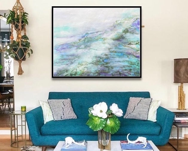 Thumbnail: Refractions    encaustic and shellac, 20x24