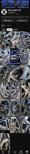 Social media feed showing various car wheel designs.