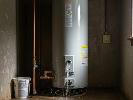 Broken Water heater leaking