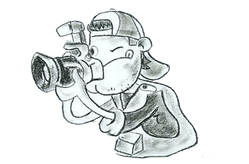 Кот с фотоаппаратом рисунок