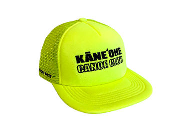 Custom High-Visibility Trucker Hats for Kaneohe Outrigger Canoe Club.