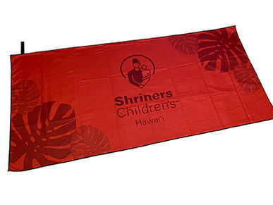 Custom Microfiber Suede Towels for Shriners Children's Hawaii.