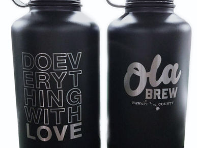 Custom Growlers, Flasks, and Tumblers For Ola Brew.