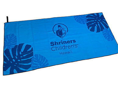 Custom Microfiber Suede Towels for Shriners Children's Hawaii.