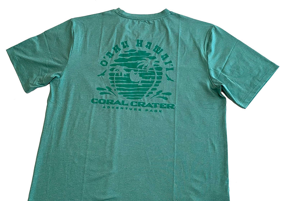 Custom QuickDry TShirts for Coral Crater Adventure Park.