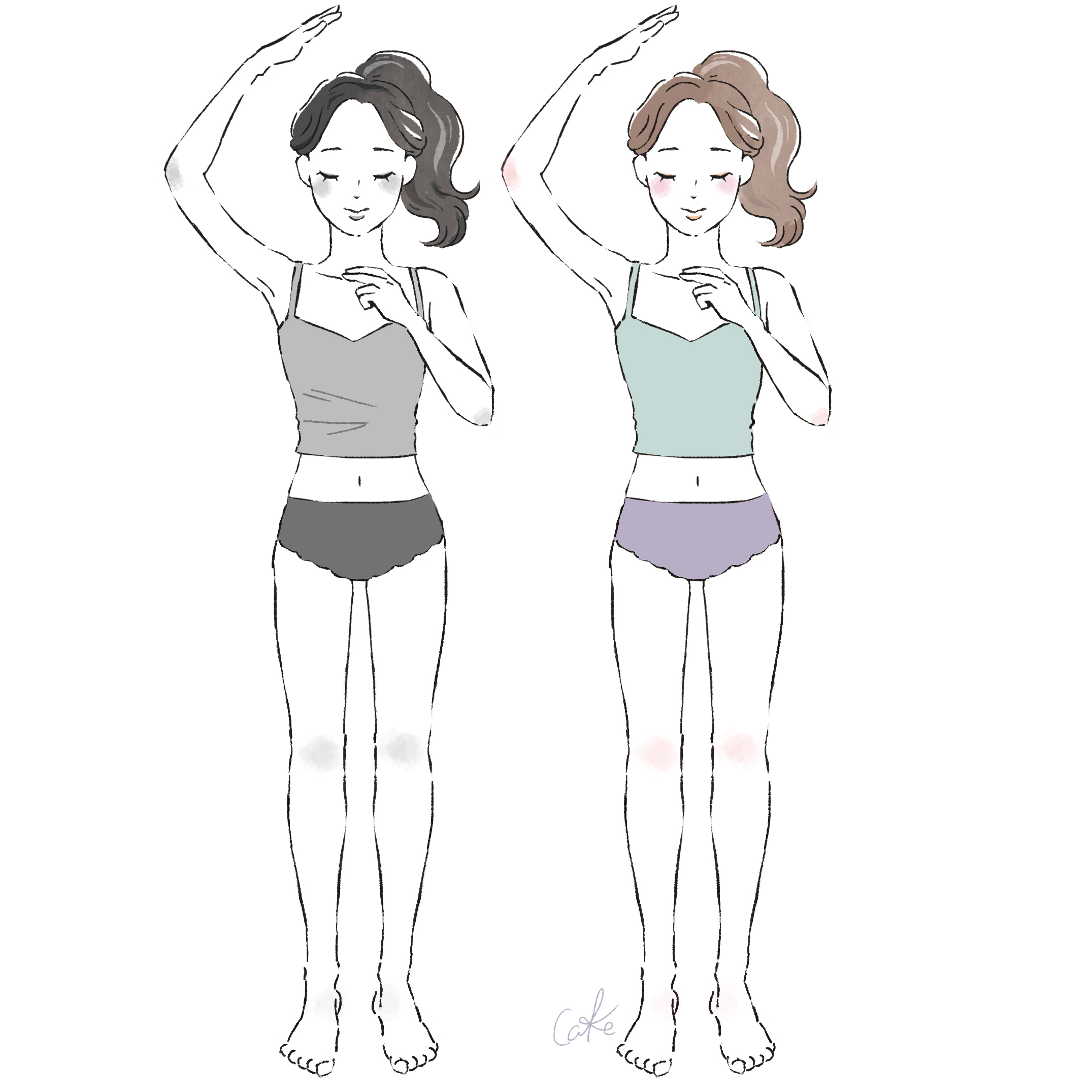 モノクロorカラーのサンプルイラスト