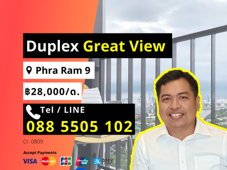 0809 Duplex for rent Ideo New Rama 9 51sqm 28,000/mo credit cards welcome