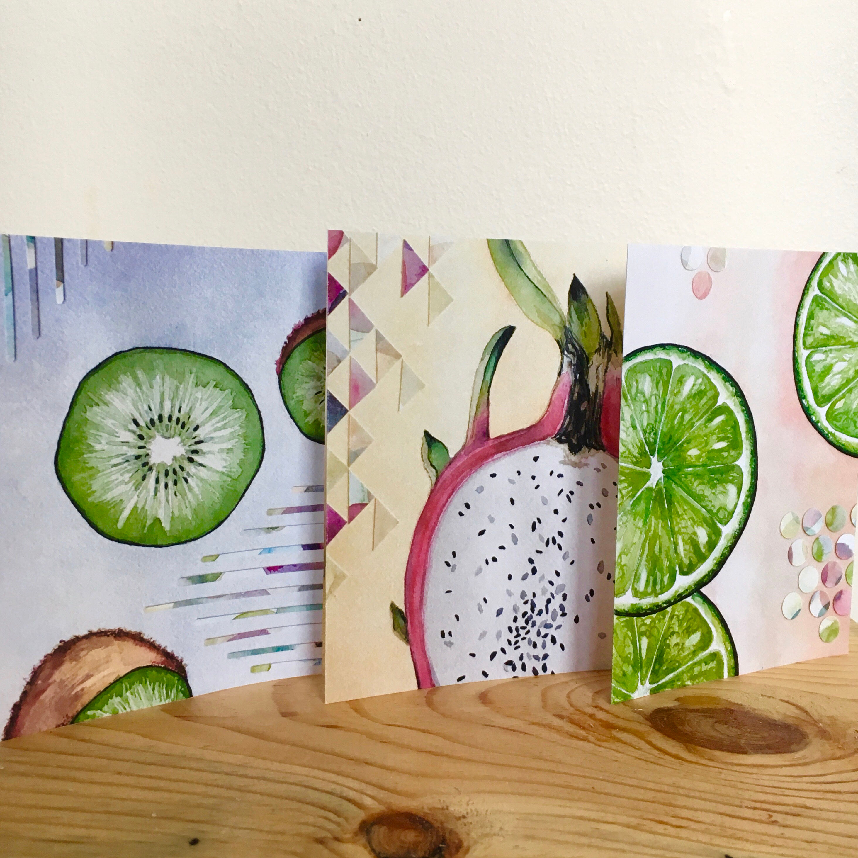 fruit cards set of 10