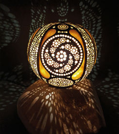 luminaire en calebasse à led