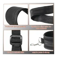 Thumbnail: Black Bed Restraints Set with Handcuffs