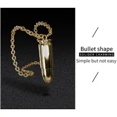 Thumbnail: Waterproof Rechargeable GoldMetal Vibrating Necklace