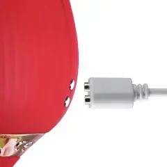 Thumbnail: 10-Speed Red Color Silicone Clitoral Sucking Rose with Thrusting Vibrator