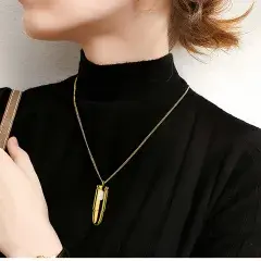 Thumbnail: Waterproof Rechargeable GoldMetal Vibrating Necklace