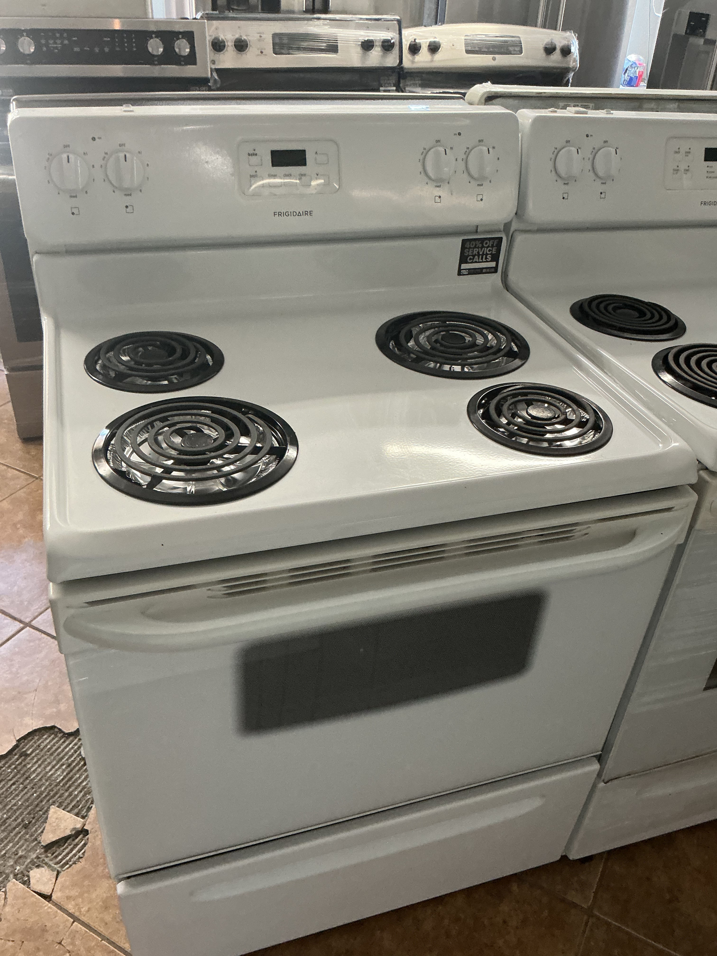 30 inch Frigidaire stove coil top white