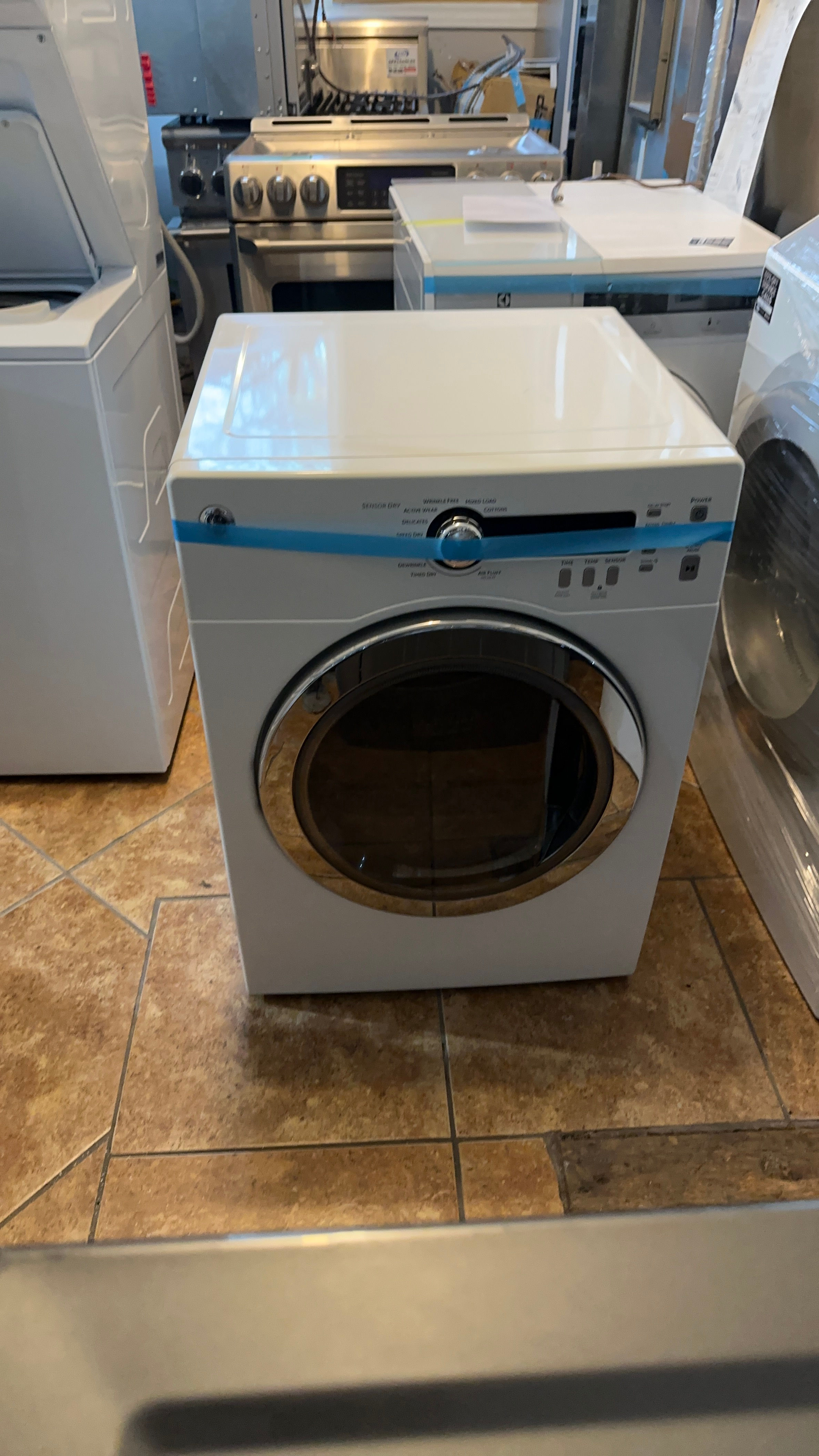 Used 24 inch GE front load dryer white Model#PCVH480EK0WW
